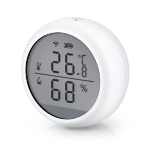 Смарт сензор No brand PST-WSD400B, За температура и влажност, LCD екран, Wi-Fi, Tuya Smart, Бял - 91010