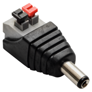 Захранващ конектор с клипси за камери за видеонаблюдение (12v, 2,1/5,5mm мъжки).