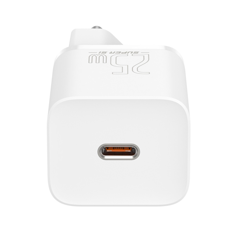 Зарядно устройство Baseus Super, бял, бързо зареждане QC, 25W 1xUSBC + кабел USB-C/USB-C 3 Зарядно устройство Baseus Super, бял, бързо зареждане QC, 25W 1xUSBC + кабел USB-C/USB-C - Image 3